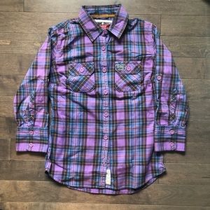 COPY Superdry Women's Purple Plaid Cotton, Button Down Shirt Medium*